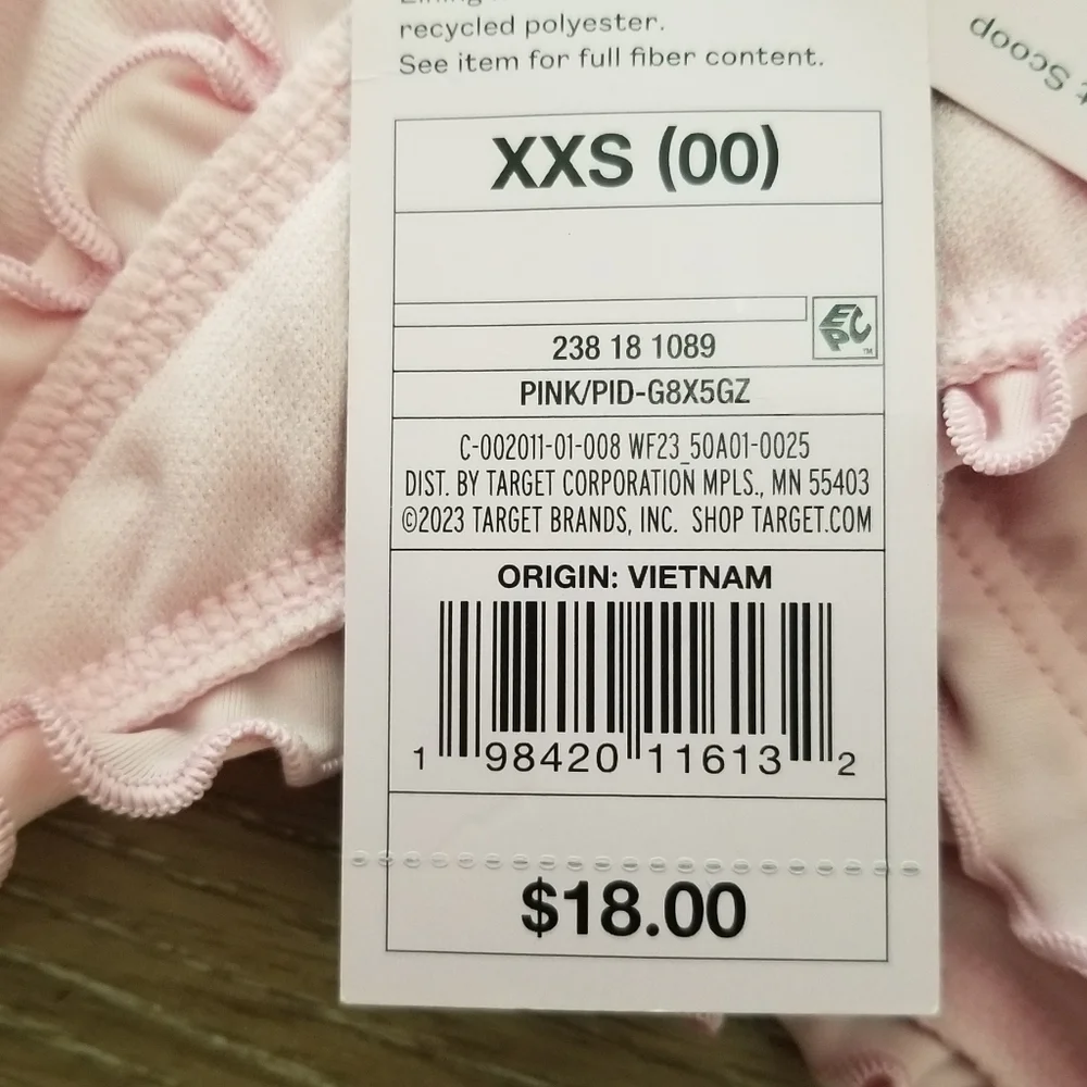NWT Wild Fable Light Pink Mid Rise Super Cheeky Bikini Bottom Size XXS